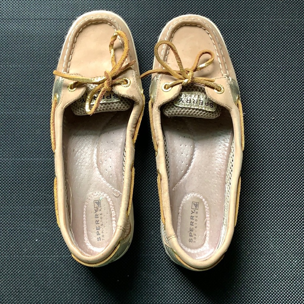 Sperry Top-siders with gold accent